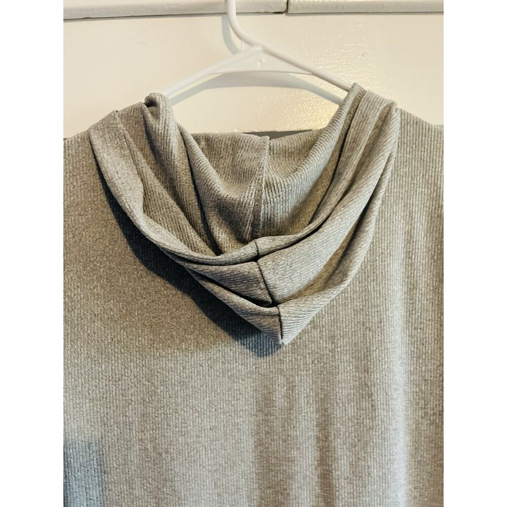J JUSTIFY Ribbed Hooded Long Dress Slits Color Grey Size XLarge Fashion - Picture 5 of 13